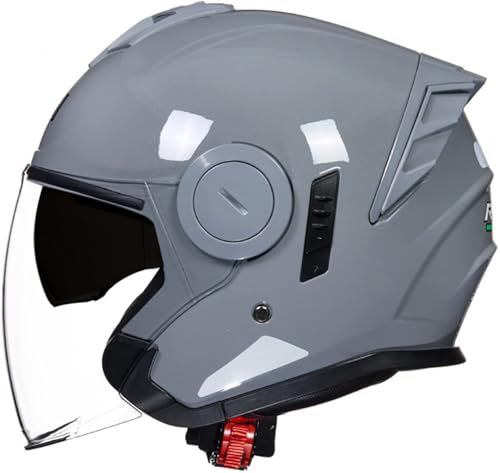 Casque De Moto Adulte avec Anti Scratch Visiere, Casque Moto Demi-Jet Homme, Casque Semi-Ouvert Casque Jet Urbain Vintage Casque Moto Et Scooter Compact Femme Demi Casque 3,XXL