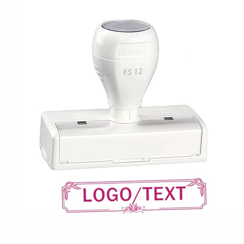 Firmenstempel mit Logo Und Text Personalisiert - Buchstempel Personalisiert, Stempel Mit Logo, Rechteck Stempel - Klare Sichtbarkeit (20x70mm)