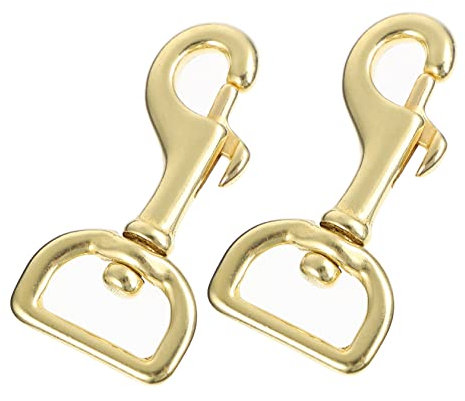 BATHVEVE 2Pcs Brass Swivel Eye Snap Hooks Durable Trigger Clasps for Dog Collars Bag Straps Flagpoles Tarp Covers and Crafts Corrosion Resistant Quality