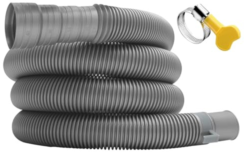 KQDRAVINE Waschmaschine Verlängerung, Faltbar Abwasserschlauch Wohnmobil mit Verstellbarem Adapter, Platzsparender Ablaufschlauch für Universal Waschmaschine, Wohnwagen, 2 m