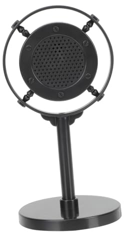 Jouet Microphone Vintage Noir en Abs, Modèle Antique Décoratif | Léger et Facile à Tenir, Format Compact à Emporter, pour Décoration Intérieure et Fêtes