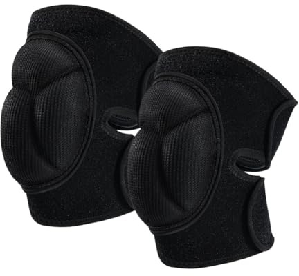 HGTRH Knee Pads 1 Pair, Thicken Volleyball Knee Pads with Non-Slip and Foam Padding Anti-Collision Knee Cushion for Gardening Tiling Flooring Black
