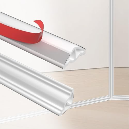 6 Meter Zierleisten Selbstklebend, Flexibel Deckenleisten Selbstklebend, TPE Dreieck Zierleiste für Decken und WandüBergang, Abschlussleiste Küchenarbeitsplatte für Wandkanten(42x30mm, Weiß)