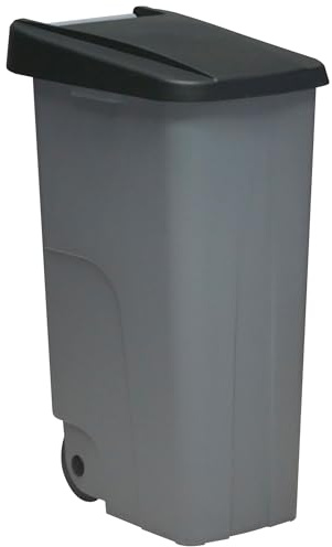 Well Home Conteneur recyclable 110 litres fermé Noir 88 x 57 x 42 cm
