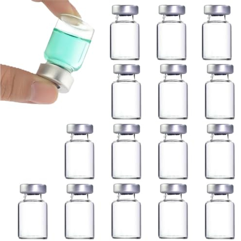 CMBXAQ 15 Pcs ​​Sealed Sample Vials​​, 3ml ​​Snap Cap Vials​​, Clear ​​Glass for Lab, Sample Storage & Scientific Use, Transparent Bottles with Tight Seal for Liquids & Powders