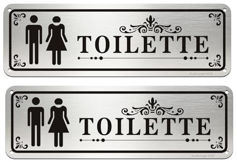 Cartello In Alluminio Per Toilette, 25 X 8 Cm, Retro Con Adesivo Autoadesivo, Facile Da Installare, Resistente Ai Raggi UV, Resistente Alle Intemperie