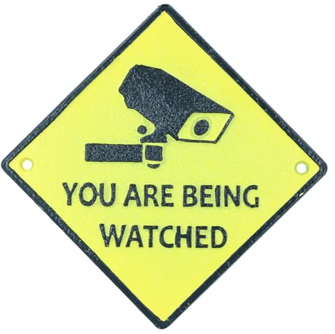 You are Being Watched Cast Iron Sign Plaque Garden Garage Safety Work House