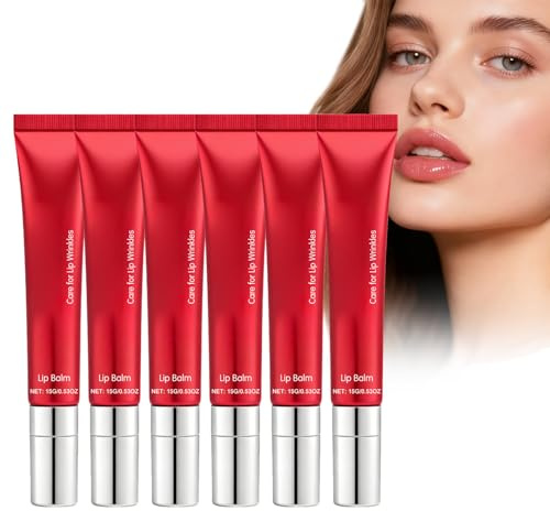 Feuchtigkeitsspendender Lippenbalsam, tief feuchtigkeitsspendende nährende Formeln Transparenter leichter Lippenfleck, glättet die Textur für geschmeidige Lippen für trockene, rissige (6PCS)