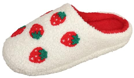 Damen Hausschuhe Winter, Slipper Damen, Stilvolle Damen Hausschuhe Trendige Erdbeer Hausschuhe Für Gemütliche Winterkleidung Warme Und Modische Hausschuhe