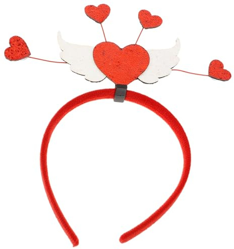 SOIMISS Romantisches Valentinstag Haarband mit Herz Leichtes Einfarbiges Stirnband Flexibler Kopfschmuck für Party Karneval und Fest