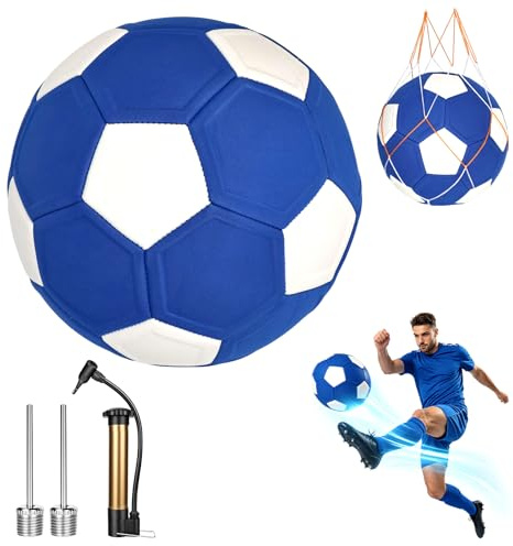 Rzspher Fotboll Curve Ball storlek 5, 22 cm gummi Svärve fotboll | Professionell Curve fotboll med pump och luftnål, för fotbollsträning, gåva för 6-12-åringar som älskar fotboll