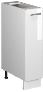 Vicco Apothekerschrank Fame-Line, Weiß Hochglanz/Weiß, 20 cm | MDF-Front · Ohne Arbeitsplatte · Höhenverstellbare Füße · Metallgriffe · Metall-Vollauszüge
