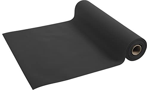 Pronappe - Réf. R532421I - Tête à tête jetable en rouleau de 24 M de long X 0,4 M de large - Prédécoupé tous les 1,20 M - Intissée Airlaid, effet textile proche du tissu - Couleur noire