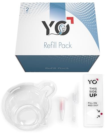 Refill Kit | 2 Additional Tests for YO Home Sperm Test | Motile Semen Analysis | YO Testing Device NOT Included - Refill Pack Only | Choose: 4 Pack, 2 Pack