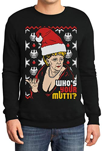 Pullover Herren Geiler Hässlicher Weihnachtspullover mit Angie - Who's Your Mutti? Sweatshirt