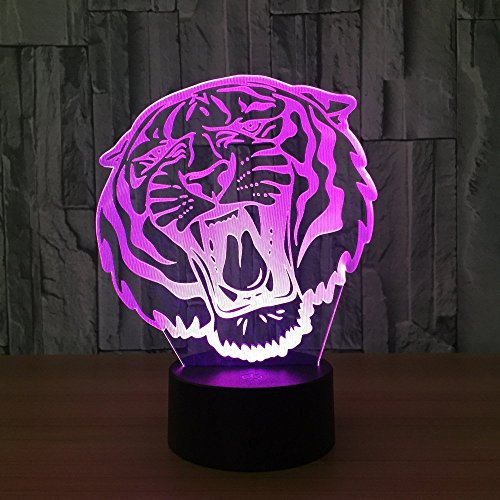 HPBN8 Ltd 3D Tiger Illusions LED Lampen Tolle 7 Farbwechsel Acryl berühren Tabelle Schreibtisch-Nacht licht mit USB-Kabel für Kinder Schlafzimmer Geburtstagsgeschenke Geschenk.