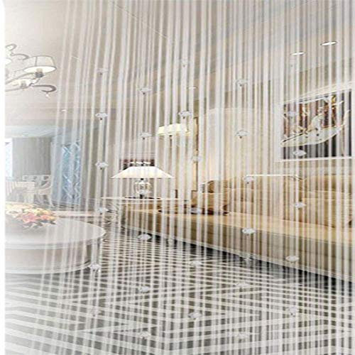 FUT Fadenvorhang mit Quasten, Kristallperlen, Trennwand für Türvorhang, Türvorhang mit Perlen, Heimdekoration, Trennwand für Brautkammer, Zimmer, Schönheitssalon, Schlafzimmer, 1 x 2 m, 2 Paneele
