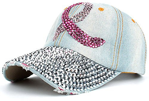XRDSS Damen Baseball Cap Mädchen Frauen Strass Sommer Outdoor Kappe (C-Hellblau)