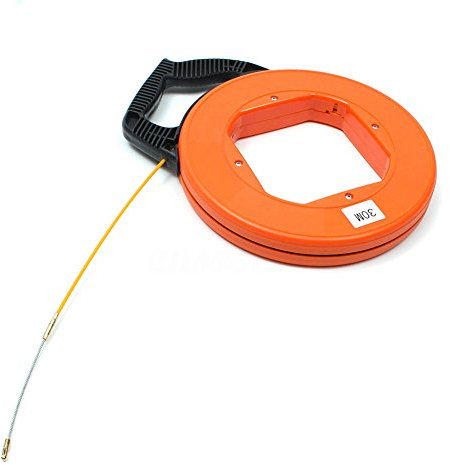 PerGrate Kabel einzugshilfe, 30 Meter Fiberglas Fisch Tape Reel Puller Leitung Kanal Rodder Ziehen Draht Kabel Angeln Werkzeug, Elektriker Werkzeuge