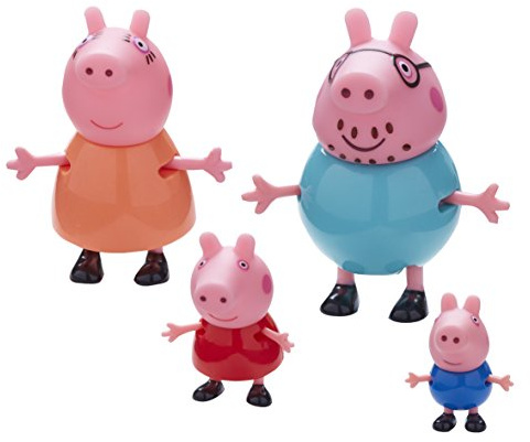 Peppa Wutz Figuren-Set mit 4 Figuren, Figuren 4 und 10 cm (Peppa, George, Papa Pig und Mama Pig), Spielzeug für Kinder ab 3 Jahren, PPC27