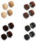 Epoch World 4 Paare 8mm Edelstahl Ohrringe Holz Ohrstecker für Herren Damen Männer, Ohrstecker Herren Holz Ohrringe Damen
