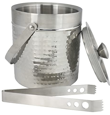 Chef Craft Eiseimer aus Edelstahl, gehämmert, doppelwandig, 2 l