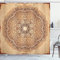 ABAKUHAUS Brown Mandala Duschvorhang, Vintage Ethnische, Stoffliches Gewebe Badezimmerdekorationsset mit Haken, 175 x 220 cm, Brown Ginger Beige