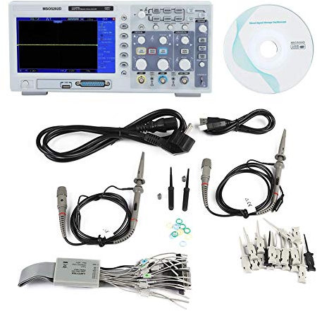 MSO5202D 2 en1 AC100-240V 200 MHz Analyseur d'Oscilloscope 16CH à 2 Canaux 1GSa / s(EU plug)