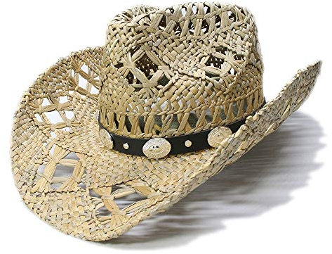 SGJFZD Sombrero de Paja de Las Mujeres de los Hombres del Verano Pintura Vaquera Denim Casual Sombrero de Vaquero Occidental a Prueba de Sol Sombrero de Fedora Viajar al Aire Libre Sombrero de Sol de