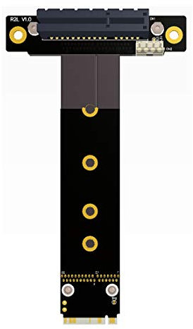 ADT-Link Riser PCIe X4 3.0 PCI-E 4X to M.2 NGFF NVMe M Key 2280 Riser Card Gen3.0 Cable M2 Key-M PCI-Express Extension Cord 32G/BPS (30CM,R42SL)