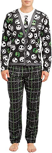 Disney Uomo nightmare before christmas cardigan pajama set, piccolo nero