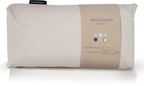 BADESOFA® Fußkissen | Premium-Qualität | Badewannen-Kissen für bequemes Baden | Made in EU | Badewanne-Kissen waschbar | Bade-Kissen in Perlmutt | Badewannen-Zubehör | Passt in Jede Badewanne