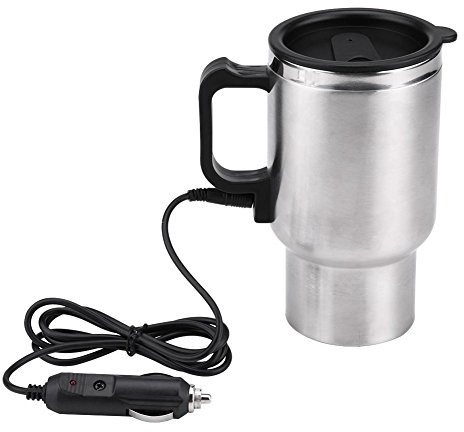 450ml Bouilloire de Voiture 12V Tasse de chauffage de voiture Bouilloire électrique en acier inoxydable Thermos de Voiture pour Café Thé Voyage Camping