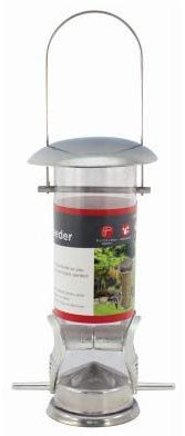 Garden Mile Deluxe Wild Bird Seed Feeders - Iron Mounted Station Waterproof Bird Feeders Hanging Mesh Guard with Electroplated Plastic Pole for Outdoor Garden Patio Wildlife Feeder