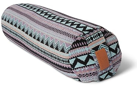#DoYourYoga Zylinder Yogabolster mit Bio Buchweizenspelz (KBA), 68cm x 22cm, waschbarer Bezug aus Baumwolle & Polyester, Yogakissen Meditations-, Sitz-, Zafukissen für Yin Yoga - Style 12