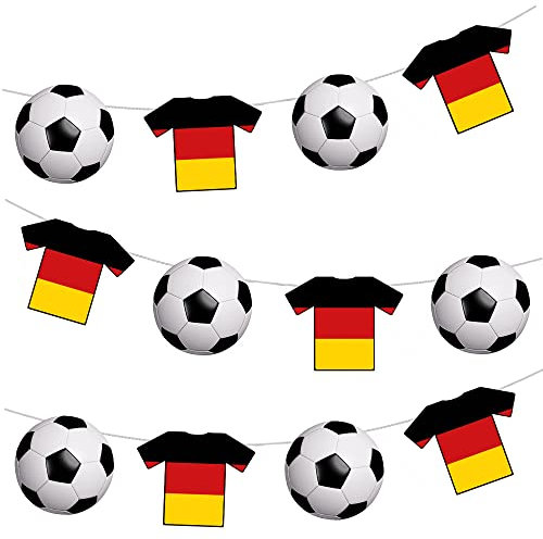 Deutschland-Fußball-Wimpelkette, Party-Dekoration, Euro-Weltmeisterschaft, 12 Stück/2,5 m Band