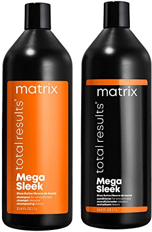 Matrix Mega Sleek, Smoothing Shampoo And Conditioner Set, to Protect against Humidity, for Coarse Hair, Total Results