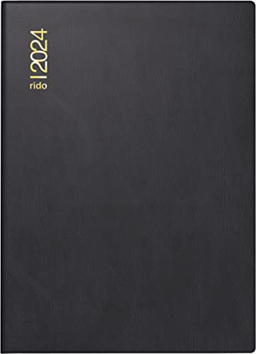 rido/idé Tageskalender Modell Technik II 2024 1 Seite = 2 Tage Blattgröße 10 x 14 cm schwarz