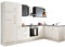 Corner 310 Moderne Eckküche ohne Elektrogeräte in Weiß, Anthrazit - Geräumige Küchenzeile L-Form mit viel Stauraum - 310 x 211 x 175 cm (B/H/T)