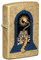 Zippo Sturmfeuerzeug - Tiger Tattoo Design - Tumbled Brass mit Color Image - Nachfüllbar - Wiederverwendbar - Windfestes Design - Geschenkbox - Made in USA