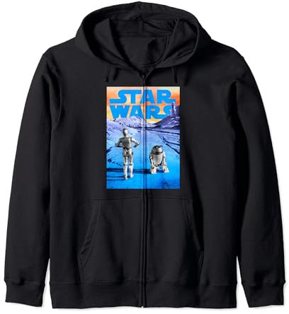 Star Wars A New Hope Vintage Lost Droids Tatooine Poster Zip Hoodie