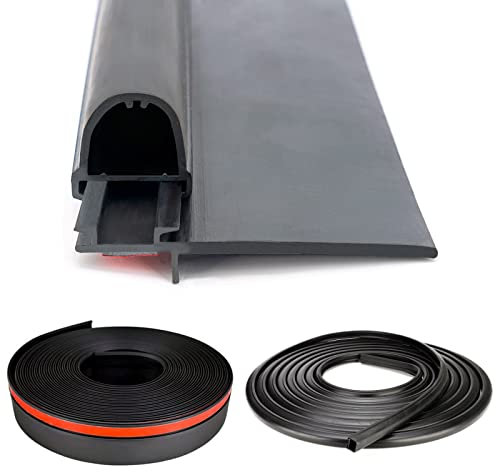 Qagea RV Ausziehbare Dichtung Basis & D-Dichtung Scheibenwischer, Dichtungsprofil, Wohnwagen Fensterdichtung | 018-312-EKD & 018-341 EK | 1 x 15/16 x 35' & 1/2' x 2,75' x 35' schwarze Gummis