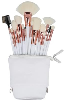 Ilu - 18er Schminkpinsel Set Für Perfekte Looks Inkl Kosmetik Pinsel Profi Makeup Pinsel Tasche Veganem Material - Ideal Für Makeup Enthusiasten Und Profis