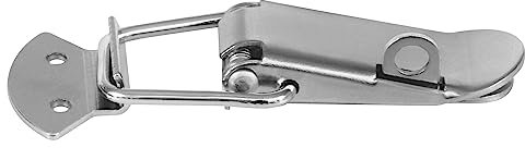 Amig - Fermeture pour boîte | Lot de 2 unités | 60 x 16 mm | Fermeture métallique avec ressort | Avec trou pour cadenas | Sachet de 2 unités | Acier nickelé