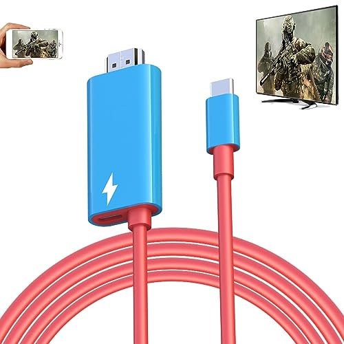 USB C to HDMI Adapter Cable Thunderbolt 3/4 4K MHL Cord w/ 100W PD Fast Charging Port for iMac MacBook Surface Switch Galaxy S22 S21 S20 S10 S9 S8 Note 21 20 10 Android Samsung Phone Dex to Monitor TV