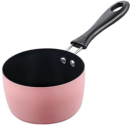 Baoblaze Milk Pan, Sauce Pan, Butter Melting Pot, Porridge Cooking Pot, Small Saucepan Soup Pot for Cooking Kitchen Breakfast, RV Travel Camping, Pink