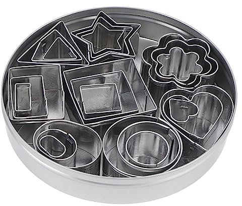 Juego de Cortadores de Galletas, Estrella Redonda, Flor, Corazón, Cuadrado, Rectángulo, Triángulo, Acero Inoxidable para Hornear, Mini Hogar, Apartamento, Cocina, Cafetería,