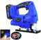 Unleash Your Creativity: Brushless Cordless Jigsaw | Quick Blade Changes | Battery Included | 4 Orbital Speed Cutting Mode, LED Work Light, 800W 3000spm, 100mm Cutting Depth; for DIY Wood Working etc.