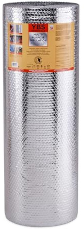 YBS Essentials Multi Purpose Bubble Foil Insulation Roll | 1200mm x 50m, 3.5mm Thickness | DIY 3-in-1 Thermal Reflective Insulation | Radiator Foil | Roofs, Walls, Floors, Motorhomes, Cellar & Garages