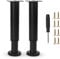 Furniture Adjustable Legs, Metal Bed Support Leg Central Slat Frame Couch Replacement Support Leg Part Heavy Duty Furniture Foot with Screwdriver for Cabinet/Dresser/Table/Sofa 18-32cm (Black 2 Pcs)